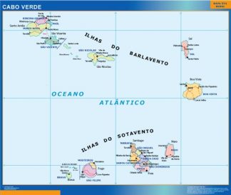 Mapa Cabo Verde enmarcado plastificado 
