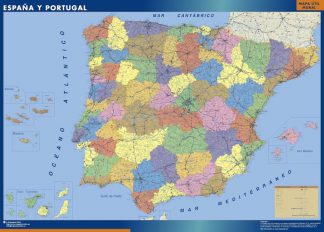 Mapa Espana enmarcado plastificado 