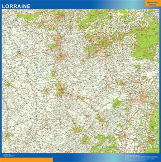 Mapa Lorraine en Francia enmarcado plastificado 
