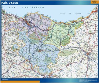 Mapa de Pais Vasco enmarcado plastificado 