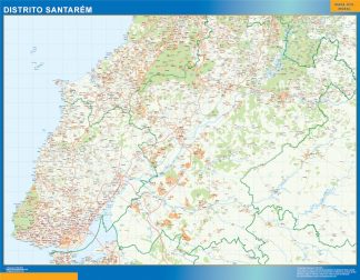 Mapa distrito Santarem enmarcado plastificado 